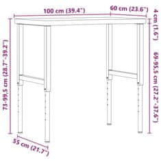 Vidaxl Pracovný stôl 100x(55-60)x(73-99,5) cm masívny buk