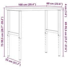 Vidaxl Pracovný stôl 100x60x(73-99,5) cm masívna akácia obdĺžnik