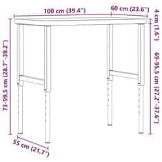 Vidaxl Pracovný stôl 100x60x(73-99,5) cm bukový masív obdĺžnikový