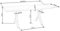 Halmar Dřevěný jídelní stůl APEX 160x90 masivní dřevo - dubové barva: dub přírodní (2p=1szt) (2 Karton)