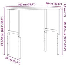 Vidaxl Pracovný stôl 100x(55-60)x(71,5-98) cm masívny buk