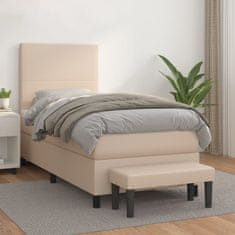 shumee vidaXL Boxspring posteľ s matracom kapučínová 100x200 cm umelá koža