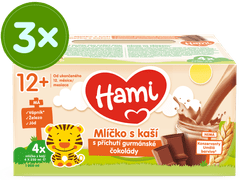 Hami mliečko s kašou s príchuťou gurmánskej čokolády 3x (4x250ml)