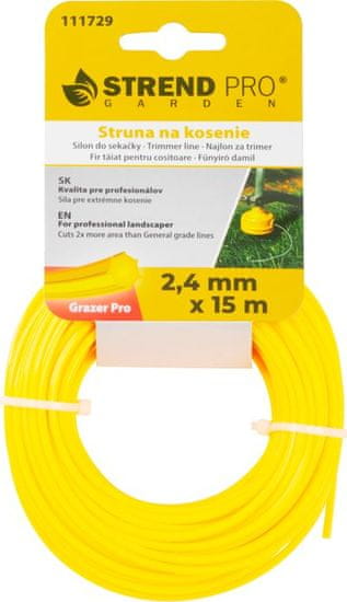 Strend Pro Silon na kosenie Grazer Pro Hepta 2,4 mm, L-15 m, HEX