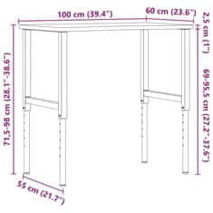 Vidaxl Pracovný stôl 100x(55-60)x(71,5-98) cm masívny buk