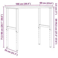 Vidaxl Pracovný stôl 100x(55-60)x(71,5-98) cm masívny buk