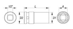 YATO Nadstavec 1/2" rázový šesťhranný hlboký 26 mm CrMo