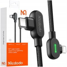 Mcdodo Mcdodo Uhol Kábel 90° Usb-C Lightning Obojsmerný Pre Iphone 13 14 Led 2M