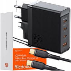 Mcdodo Mcdodo Rýchla Nabíjačka Pre Macbook 4X Usb-C Usb 100W Kábel 2M