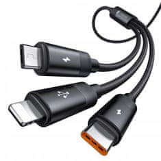 Mcdodo Mcdodo 3V1 Usb Kábel Rýchle Nabíjanie Usb-C Lightning Micro Usb Qc 1M Led