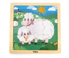 shumee Viga 44622 Puzzle na podstavci, 9 dielikov - Ovečka