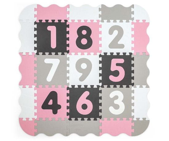 shumee Penová puzzle podložka Milly Mally Jolly 3x3 Digits - Pink Grey