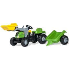 shumee Rolly Toys 023134 Rolly Kid X Traktor s lyžicou a prívesom zelený