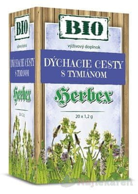 Herbex HERBEX BIO DÝCHACIE CESTY s tymiánom, 20x1,2g