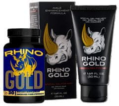 AURA Rhino Gold doplnok stravy gel terapia set zväčšenie penisu, ktorý predlžuje erekciu 30 caps + 50ml