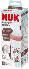 Nuk Perfect Match láhev MICKEY s kontrolou teploty 260 ml červená