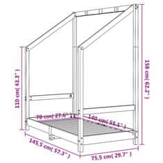 Vidaxl Rám detskej postele 70x140 cm masívna borovica