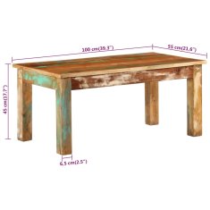 Vidaxl Konferenčný stolík 100x55x45 cm recyklovaný masív