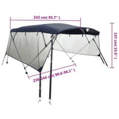 Vidaxl Strieška Bimini so 4 oblúkmi a stenami 243x(230-244)x137 cm