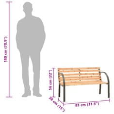 Petromila vidaXL Detská záhradná lavička 81 cm čínska jedľa