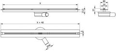 Mexen Flat 360° super slim podlahový žľab 150, chróm (1051150)