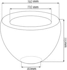 botle Ochranný kvetináč keramická lesklá biela miska 16cm kaktus sukulenty orchidea