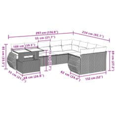 Petromila vidaXL 10-dielna záhradná sedacia súprava a vankúše béžová polyratan
