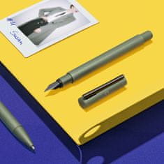 Faber-Castell Neo Slim Aluminium olivovo zelená M, plniace pero