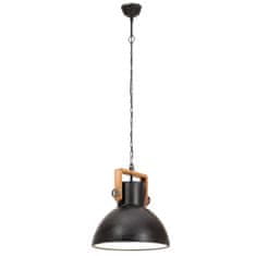 Vidaxl Industriálna závesná lampa 25 W, čierna, okrúhla 40 cm E27