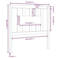 Vidaxl Čelo postele biele 96x4x100 cm masívna borovica