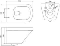 Mexen Záchodová misa Mexen Vito Rimless so štíhlym soft-close sedátkom, Duroplast, biela 30174000 - MEXEN