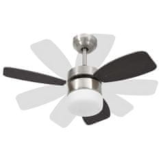 Vidaxl Stropný ventilátor so svetlom a ovládačom 76 cm, tmavohnedý