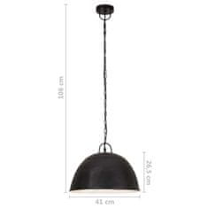 Vidaxl Industriálna vintage závesná lampa 25W, čierna,okrúhla 41cm E27