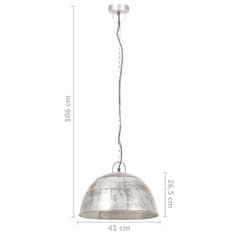 Vidaxl Industriálna vintage závesná lampa 25 W, strieborná 41 cm E27