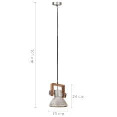 Vidaxl Industriálna závesná lampa 25 W strieborná 19 cm okrúhla E27