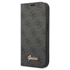 Guess Flipové puzdro PC/TPU 4G Metal Camera Outline Book pre iPhone 14 Pro Black