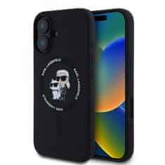 Karl Lagerfeld Zadný kryt Liquid Silicone Karl and Choupette MagSafe pre iPhone 16 Plus Black