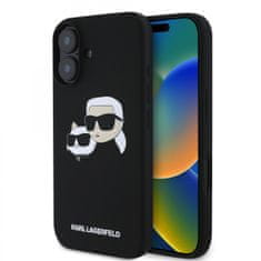 Karl Lagerfeld Zadný kryt Liquid Silicone Double Heads MagSafe pre iPhone 16 Plus Black