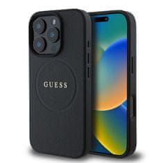 Guess Zadný kryt PU Grained Classic Logo MagSafe pre iPhone 16 Pro Black