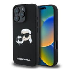 Karl Lagerfeld Zadný kryt Liquid Silicone Double Heads MagSafe pre iPhone 16 Pro Black