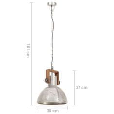 Vidaxl Industriálna závesná lampa 25 W strieborná 30 cm okrúhla E27