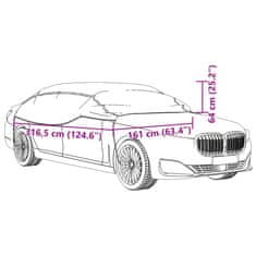 Vidaxl Polovičná plachta na auto s háčikmi strieborná XL