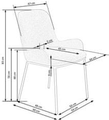 Halmar Moderní jídelní židle K481 šedá (1p=2szt)