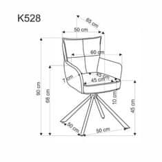 Halmar Moderní jídelní židle K528 šedá (1p=2szt)