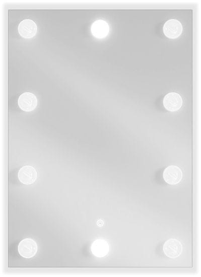 Mexen Mexen Dona osvetlené kúpeľňové zrkadlo 50 x 70 cm, LED 6000K, proti zaparovaniu - 9818-050-070-611-00 - MEXEN