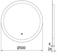 Mexen Mexen Oro osvetlené kúpeľňové zrkadlo, okrúhle 50 cm, LED 6000K, proti zaparovaniu - 9824-050-050-611-00 - MEXEN