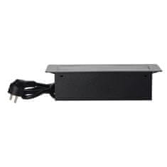 Orno Výklopný blok zapustený ORNO OR-AE-13126/GR, 2x 230V a 2x USB, grafitová 