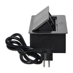 Orno Výklopný blok zapustený ORNO OR-AE-13126/GR, 2x 230V a 2x USB, grafitová 