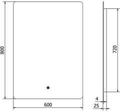 Mexen Kúpeľňové zrkadlo Mexen Sun osvetlené 60 x 80 cm, LED 6000K, proti zaparovaniu - 9807-060-080-611-00 - MEXEN