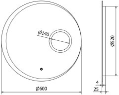 Mexen Mexen Ella osvetlené kúpeľňové zrkadlo s kozmetickým zrkadlom, okrúhle 60 cm, LED 6000K, proti zaparovaniu - 9811-060-060-611-00 - MEXEN